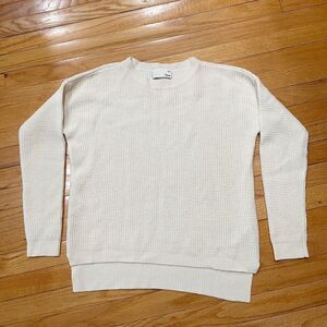 Aritzia Wilfred Isabelli Women Merino Wool Waffle Knit Pullover Sweater Size L